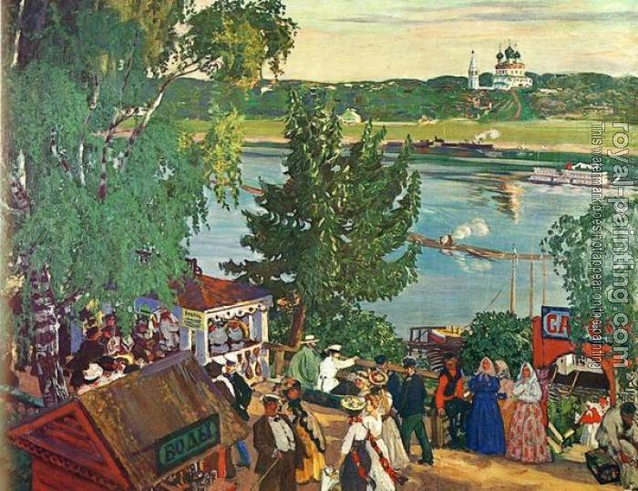 Boris Kustodiev : Promenade Along the Volga